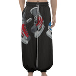 Ice Hockey Skates Print Lantern Pants