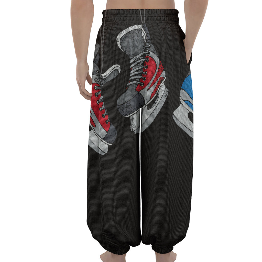 Ice Hockey Skates Print Lantern Pants