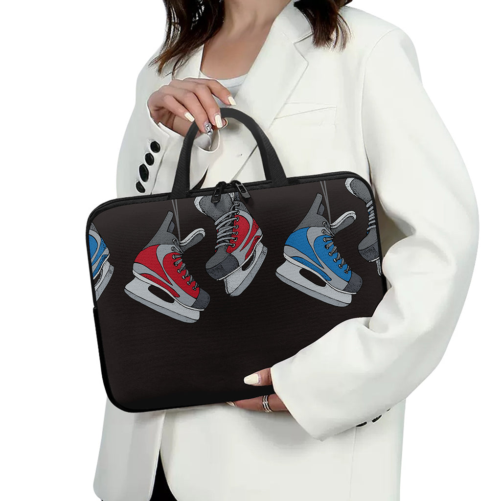 Ice Hockey Skates Print Laptop Sleeve With Handle