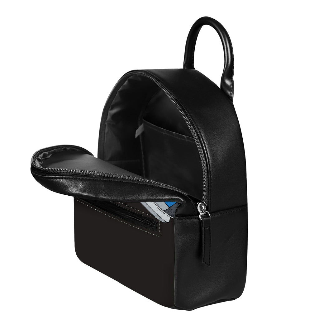 Ice Hockey Skates Print Leather Backpack