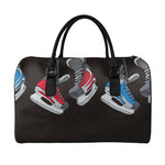 Ice Hockey Skates Print Leather Duffle Bag