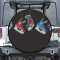 Ice Hockey Skates Print Leather Spare Tire Cover