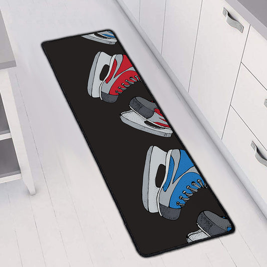 Ice Hockey Skates Print Long Kitchen Mat
