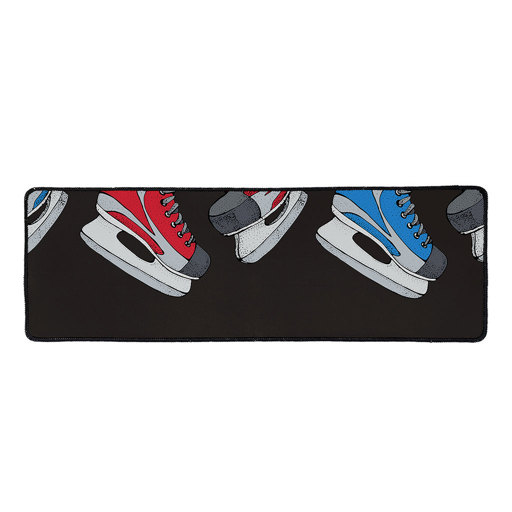 Ice Hockey Skates Print Long Kitchen Mat