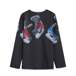 Ice Hockey Skates Print Long Sleeve Short Coat