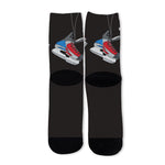 Ice Hockey Skates Print Long Socks
