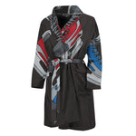 Ice Hockey Skates Print Men's Bathrobe
