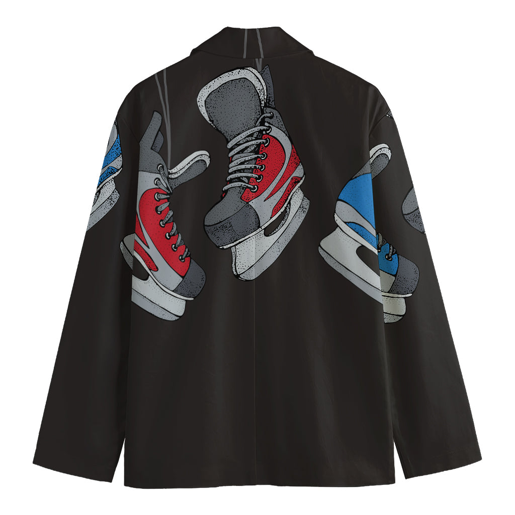 Ice Hockey Skates Print Men's Blazer