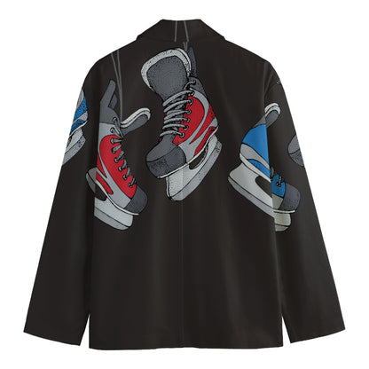 Ice Hockey Skates Print Men's Blazer