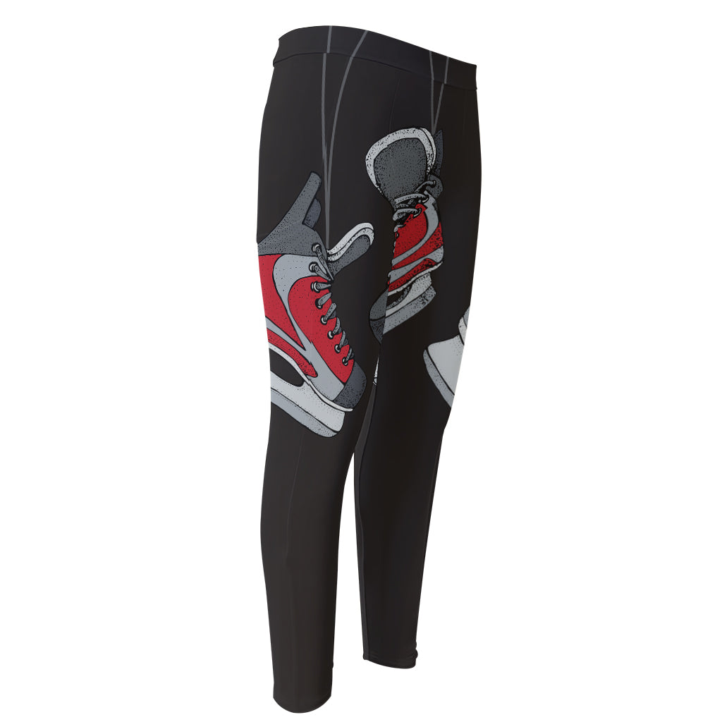 Ice Hockey Skates Print Men's Compression Pants