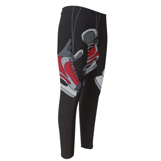 Ice Hockey Skates Print Men's Compression Pants