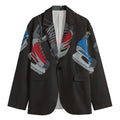 Ice Hockey Skates Print Men's Cotton Blazer