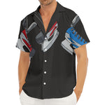 Ice Hockey Skates Print Men's Deep V-Neck Shirt