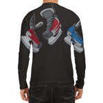 Ice Hockey Skates Print Men's Long Sleeve Rash Guard