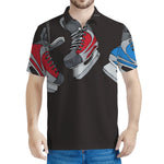 Ice Hockey Skates Print Men's Polo Shirt