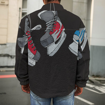 Ice Hockey Skates Print Men's Shirt Jacket