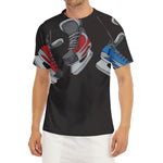 Ice Hockey Skates Print Men's Short Sleeve Rash Guard