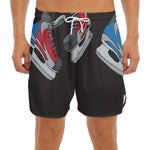 Ice Hockey Skates Print Men's Split Running Shorts