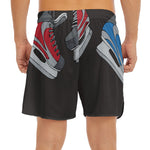 Ice Hockey Skates Print Men's Split Running Shorts