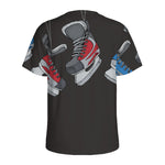 Ice Hockey Skates Print Men's Sports T-Shirt