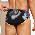 Ice Hockey Skates Print Men's Swim Briefs