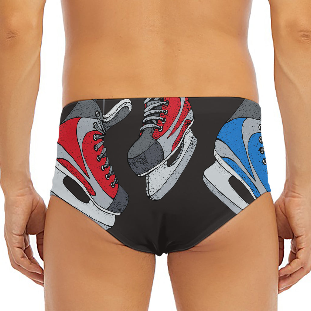 Ice Hockey Skates Print Men's Triangle Swim Briefs