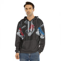 Ice Hockey Skates Print Men's Velvet Pullover Hoodie