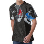 Ice Hockey Skates Print Men's Velvet T-Shirt