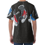 Ice Hockey Skates Print Men's Velvet T-Shirt