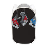 Ice Hockey Skates Print Mesh Laundry Hamper