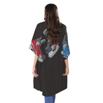 Ice Hockey Skates Print Open Front Beach Cover Up