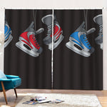 Ice Hockey Skates Print Pencil Pleat Curtains