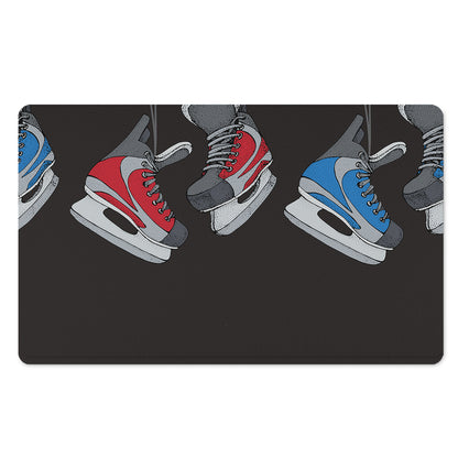 Ice Hockey Skates Print Polyester Doormat