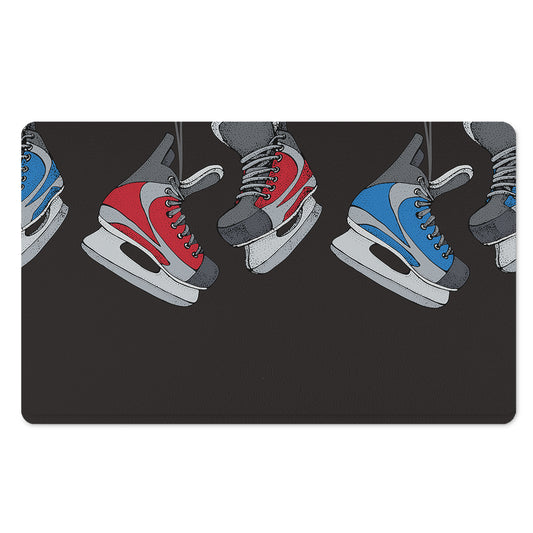 Ice Hockey Skates Print Polyester Doormat