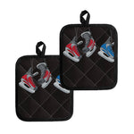 Ice Hockey Skates Print Pot Holders