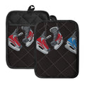 Ice Hockey Skates Print Pot Holders With Pocket