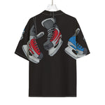 Ice Hockey Skates Print Rayon Hawaiian Shirt