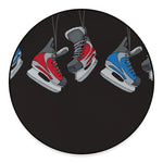 Ice Hockey Skates Print Round Floor Mat