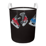 Ice Hockey Skates Print Round Laundry Basket