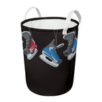 Ice Hockey Skates Print Round Laundry Basket