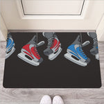 Ice Hockey Skates Print Rubber Doormat