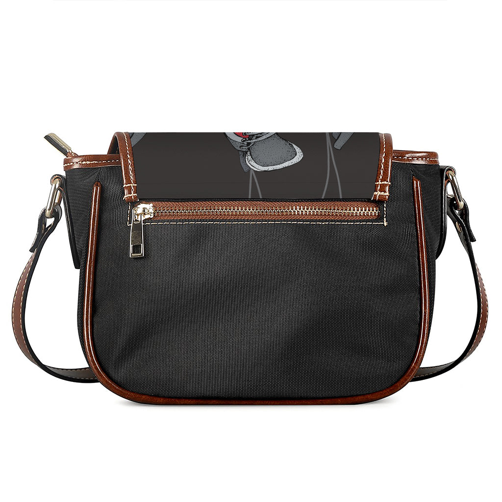 Ice Hockey Skates Print Saddle Bag