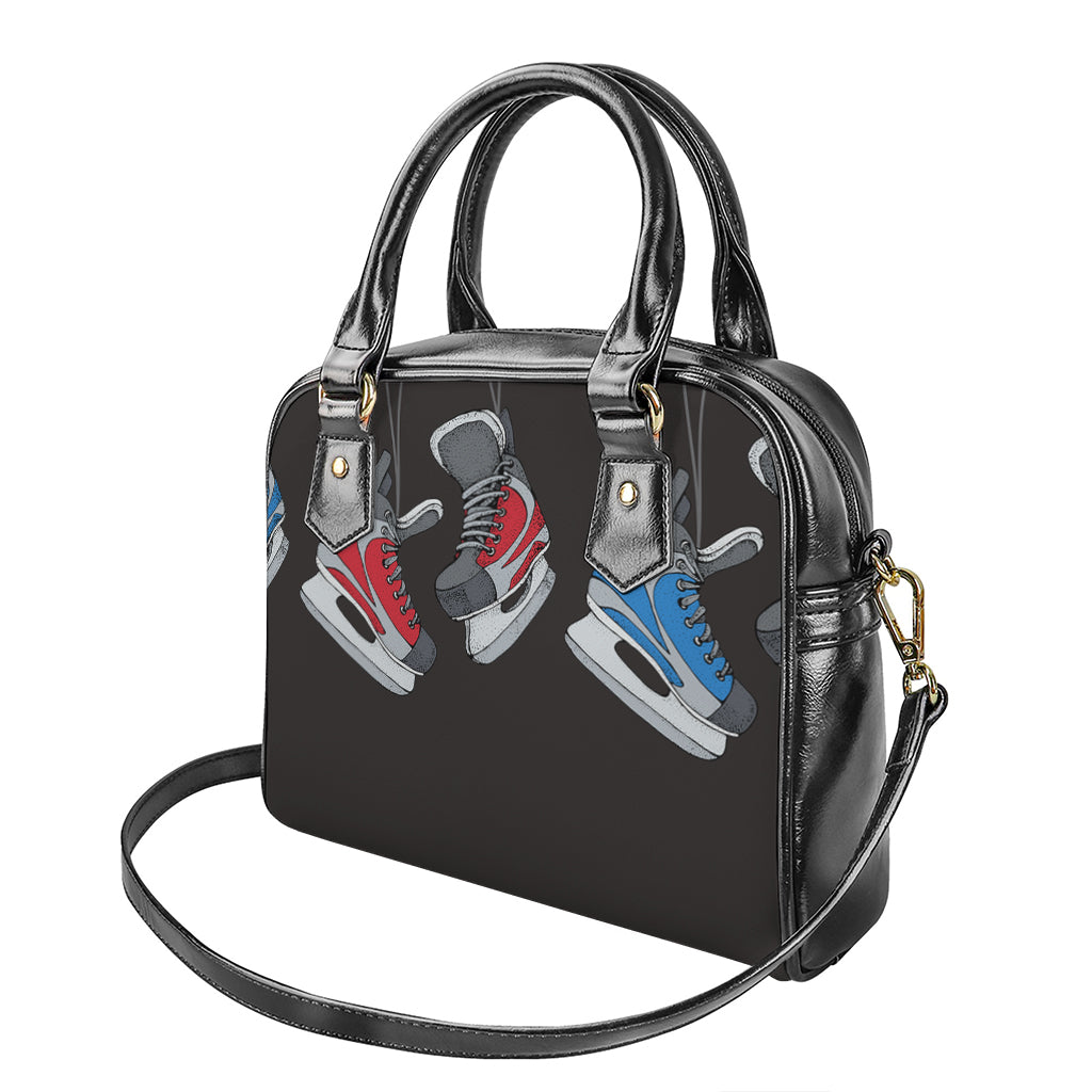 Ice Hockey Skates Print Shoulder Handbag