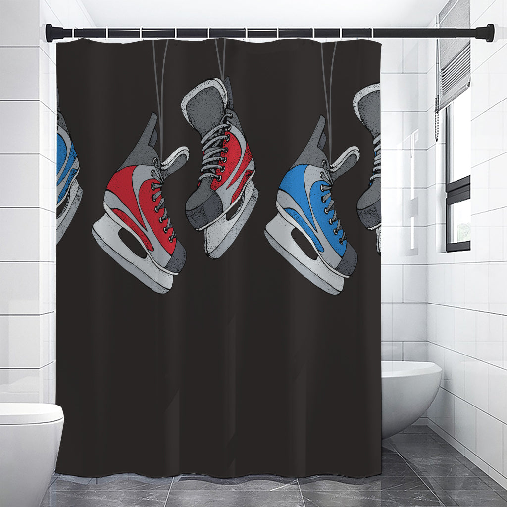 Ice Hockey Skates Print Shower Curtain