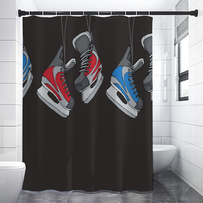 Ice Hockey Skates Print Shower Curtain