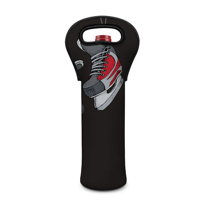 Ice Hockey Skates Print Single Neoprene Wine Tote
