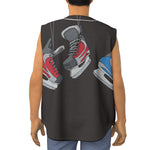 Ice Hockey Skates Print Sleeveless Baseball Jersey