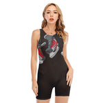 Ice Hockey Skates Print Sleeveless One Piece Swimsuit