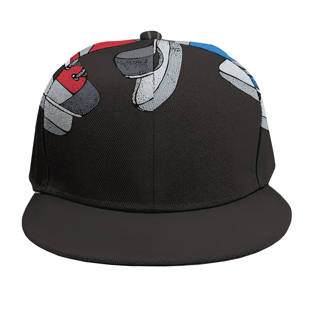 Ice Hockey Skates Print Snapback Cap
