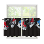 Ice Hockey Skates Print Tier Curtains